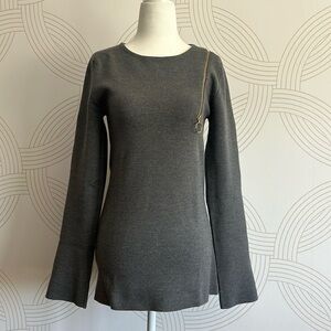 Stella McCartney grey zipper detail tunic sweater
